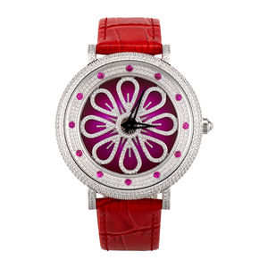 Reloj de Pareja con Esfera Giratoria de Diamantes Good Fortune, Resistente al Agua 30M, Ronda 762, Cuarzo, Cristal de Zafiro, Correa de Cuero - Product Image 2
