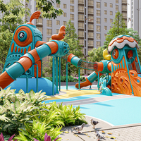 Ensemble d'équipements de jeux d'extérieur en plastique pour enfants de la série Fly Bird, capacité de 20 personnes