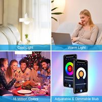 Ampoule LED intelligente Antela E27 4,9W RGB à intensité variable, contrôle Wi-Fi, application d'automatisation domestique, 25000 heures, garantie de 2 ans, 85-265V