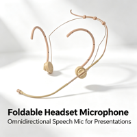 Microphone léger et pliable à porter sur la tête, avec suppression du bruit, pour l'enseignement en classe, la formation et les conférences