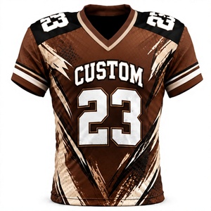 Maillot de football américain en gros, impression numérique personnalisée, numéro d'équipe, uniforme sportif, maille polyester légère et respirante - Product Image 1