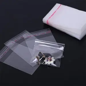 Wholesale OPP Packaging Bags Clear Self Adhesive Poly Bag Support Customized Jewelry Cellophane Plastic Bags With Seal Flap