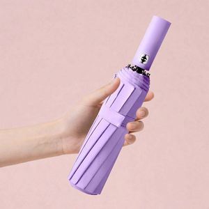 Parapluie transparent imperméable de style américain, entièrement automatique, en forme de bouteille de vin, pour femmes et pour la modestie - Product Image 6