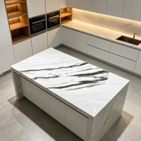Marbre naturel poli de luxe, coupé sur mesure pour vanité de salle de bain, table basse, veines naturelles uniques, chaque dalle est unique en son genre