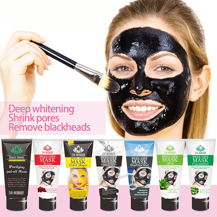 OEM ODM OBM Bamboo Charcoal Aloe Vera Rose Milk Gold Peel Off Face Mask Blackhead Remover Facial Mask