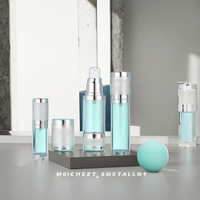 Bouteille de fenêtre sous vide à roulement de sable doré bouteille sans air de couleur 10ml emballage de luxe recyclable pour lotion et outils de maquillage