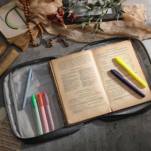 Échantillon Gratuit : Étuis de Bible pour Femmes avec Marqueurs Pastel à Double Pointe, Housse de Bible Protectrice Zippée avec Poignée pour Filles de l'Église - Product Image 4