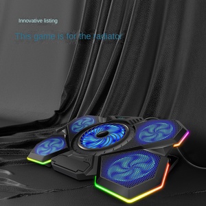 2024 máy tính xách tay mới RGB làm mát cơ sở tản nhiệt với nâng tốc độ khung quạt làm bằng nhựa bền - Product Image 2