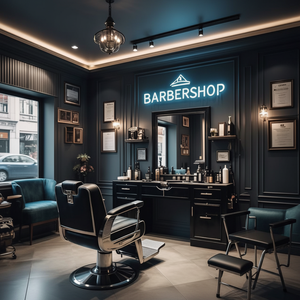 Estación de Espejo de Barbería Moderna y Lujosa, Muebles de Madera Elegantes, Espejo de Salón Ajustable, Silla de Pedicura de Metal Resistente para Uso Comercial - Product Image 2