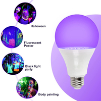 Vente directe du fabricant, ampoule UV violette 9W, décoration de maison hantée pour Halloween, ampoule LED fluorescente à lumière noire 395Nm
