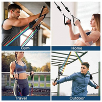 Sangles de tension et cordes de yoga, expandeur en caoutchouc, exercice élastique, traction avec barre d'entraînement, ensemble de 12 pièces de bande de résistance pour la remise en forme