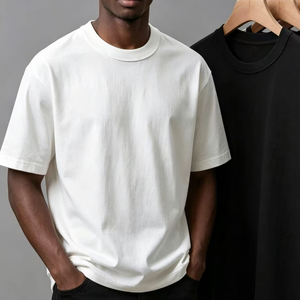 En Stock, Camiseta de Cuello Alto, 250 g/m², 100% Algodón, Hombros Caídos, Gruesa, de Alta Calidad, Estilo Urbano, Peso Pesado, Personalizable, Unisex - Product Image 2