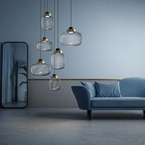 Suspension en verre minimaliste nordique, luminaire moderne gris fumé pour chambre, bar, salle à manger - Product Image 2