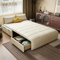 Sofá Cama Eléctrico Inteligente, Minimalista, Moderno, Multifuncional, Plegable, Extensible, sin Brazos, con Almacenamiento para Apartamentos Pequeños