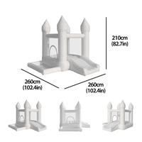 Vente directe d'usine, château gonflable blanc, château rebondissant blanc avec toboggan pour les fêtes d'enfants, en plein air ou en intérieur