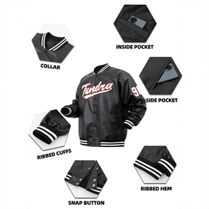 Fabricant OEM, veste varsity sur mesure de haute qualité pour hommes, polyester/coton, col en V, broderie du logo sur le devant - Product Image 3