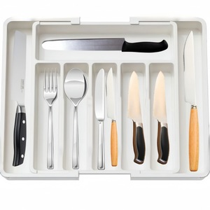 Organizador de Cubiertos Clásico Ajustable Multifuncional, Bandeja Expandible con Divisores para Utensilios, Soporte de Almacenamiento para Cucharas - Product Image 1