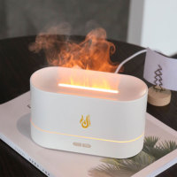 Nouveau Diffuseur d'Arômes Flamme 200ml 2026, Humidificateur d'Air Ultrasonique à Brume Froide avec Lumière Chaude LED, Diffuseur de Parfum Électrique en Plastique pour Table