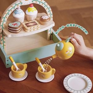 Montessori Wooden Children's Play House Role Play Tea Sets Game Wood Dessert Tea Party Set Toys for Toddlers Kids Boys Girls - Product Image 4