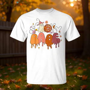 Camiseta Retro de Halloween con Estampado Floral de Fantasmas, Estilo Hippie, para Adultos, Unisex, Cuello Redondo, Manga Corta, Impresión Digital - Product Image 2