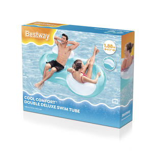 Original Genuine Bestway Double <strong>Pillow</strong> 8-shaped <strong>Floating</strong> Ring Inflatable <strong>Raft</strong> Water Bed air Mattress 43009 - Product Image 3