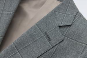 505 50% len nam mới kinh doanh màu xám nửa vải nam phù hợp với áo khoác kinh doanh màu xám - Product Image 5