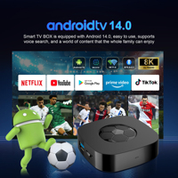 Mortal Best Smart Box RK3518 2 Go de RAM 16 Go Décodeur 4K Android 14 ATV UI WIFI 6 Télécommande vocale Alexa Multilingue T1ultra