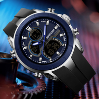 Montre sport numérique à quartz SANDA 6279 pour homme, multifonctionnelle, lumineuse, étanche, chronomètre, compte à rebours, alarme, chronographe