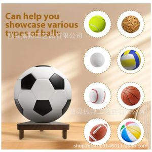 Shinb Wooden Ball Display <b>Stand</b> Solid Wood Desktop Rack For Soccer Basketball Volleyball Tennis Ball Storage - Product Image 1