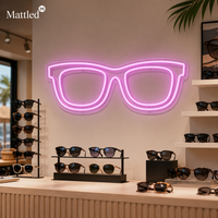 Letrero de Neón para Gafas, 12V, Luz LED Pequeña, Color y Tamaño Personalizados, Logotipo de Gafas, Letrero de Neón para Decoración de Tiendas Ópticas