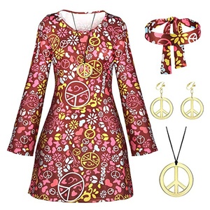 Robes imprimées florales style bohème disco des années 60 et 70 pour femmes, tenues <span class=keywords><strong>de</strong></span> vacances, costumes hippies, vêtements, vestidos - Product Image 4