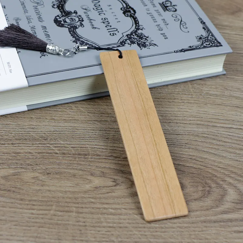 Penanda buku kosong kustom aksesori kreatif tab anulasi kertas penanda buku kayu akrilik logam magnetik