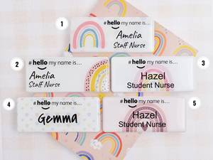Badge nominatif enrouleur en résine OEM/ODM, thème Anime 'Hello My Name Is Rainbow', pour étudiants, infirmières, médecins, accouches, personnel hospitalier et des professionnels de la Santé (NHS) - Product Image 2
