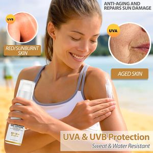 Aixin Private Label 50ml Natural <span class=keywords><strong>de</strong></span> amplio espectro SPF 50 P +++ Clasificación Sun Aggressor Protection Reparaciones Loción <span class=keywords><strong>de</strong></span> protección solar ultraligera - Product Image 2