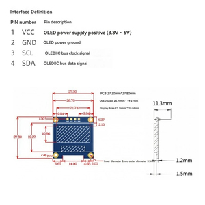 0,96 pulgadas OLED I2C SSD Módulo de 4 pines pantalla LCD temperatura de la <span class=keywords><strong>CPU</strong></span> para STM32 - Product Image 6