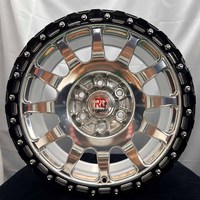 Velg Truk 4x4 Forged Beadlock Hitam Poles 6x139.7 8x165.1 4x100 5x114 6x114.3 untuk Dodge Charger Ford Ram 1500