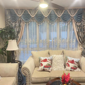 <span class=keywords><strong>Tende</strong></span> Oscuranti Jacquard su Misura 320GSM ad Alta Densità con Mantovana, Drappeggi Personalizzati a Pieghe a S <span class=keywords><strong>per</strong></span> Progetti di Ville di Lusso e Hotel - Product Image 2