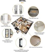 Casa Contenedor de Lujo de Acero Plegable y Expandible de 20 pies, Diseño Moderno Desmontable, Unidad de Vivienda Modular Económica, Dormitorio, Baño, Villa