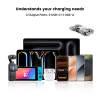 Cargador Rápido Plegable de 70w 65w Gan 30w con Enchufe Europeo, Cargador USB-C para Móvil con Pantalla, Cargadores Rápidos para Teléfono Tipo C al por Mayor