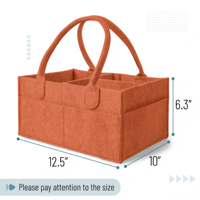 Organisateur de couches pour bébé de taille compacte, panier de rangement en feutre pour la chambre d'enfant et organisateur de voiture pour couches et lingettes pour bébé