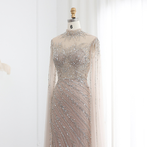 Sharon Said SS162 Abiti da Sera Musulmani di Lusso Stile Sirena <span class=keywords><strong>con</strong></span> Maniche a <span class=keywords><strong>Mantella</strong></span>, Vestiti Formali da Cerimonia per Donne - Product Image 2