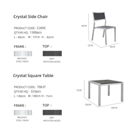 Meubles d'extérieur de luxe, table et chaises de salle à manger en aluminium pour patio, ensemble de meubles de jardin, hôtel, restaurant