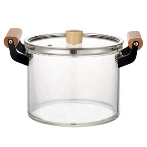 Olla <span class=keywords><strong>de</strong></span> cocina <span class=keywords><strong>de</strong></span> <span class=keywords><strong>vidrio</strong></span> transparente resistente al calor, calentamiento directo - Product Image 1