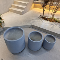Grand Ciment En Gros Béton Rond Nordique Plantes Artificielles Jardinières Pots Pour Plantes D'extérieur