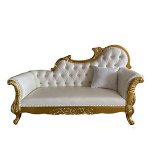 Vente en gros de meubles commerciaux en or blanc sacré pour hôtel, événements chaise longue de luxe pour mariage, trône royal, canapé du roi - Product Image 1