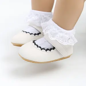 공장 만든 유아 아기 Moccasins 신발 일치하는 양말 세트 아기 맨발 신발 유아 아기 드레스 신발