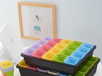 Pot bunga persegi kecil 7cm, Pot pembibitan warna-warni pabrik langsung dijual Pot bunga Mini Pot meja persegi