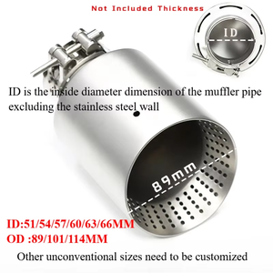 Sypes xe ống xả phổ quát cho Volkswagen GTI Golf 2 3 4 5 6 <span class=keywords><strong>7</strong></span> 8 thép không gỉ xả lời khuyên AK hệ thống Muffler lời khuyên OEM - Product Image 2