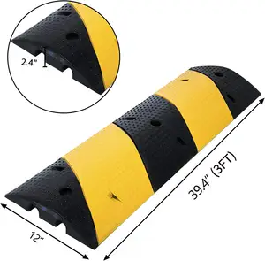 Driveway Speed Bumps Heavy Duty Modular Traffic Rubber Speed Bump Heavy Duty Cable Protector Ramp For Asphalt R