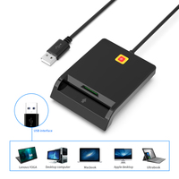 El Más Vendido Lector y Escritor USB 2.0 de Tarjetas Inteligentes EMV IC ID Bancarias con Ranura SIM y para Tarjetas de Crédito